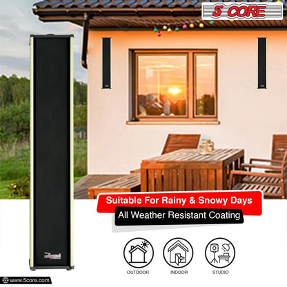 5Core Outdoor Speakers Stereo in Wall 300W Peak Passive Home Audio System